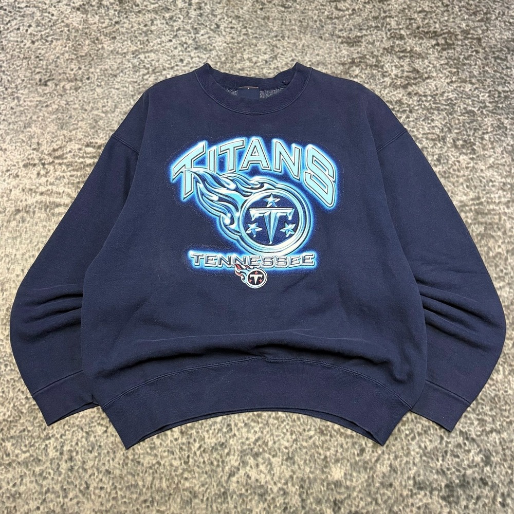 Vintage Tennessee Titans Crewneck Sweatshirt Pro Player Mens XL Navy Blue